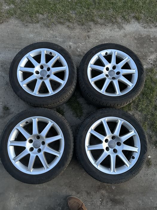 Felgi aluminiowe , alufelgi audi a4, a6 vw, skoda . Opony uniroyal 235/45 r 17