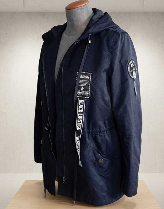 Kurtka parka kaptur naszywki ekspres H&M