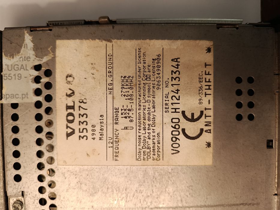 Radio original Volvo 480 (cr-906)