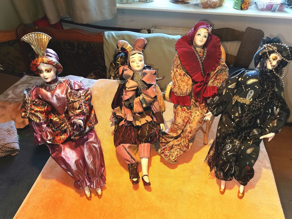 Arlekiny porcelanowe oryginalne weneckie lalki