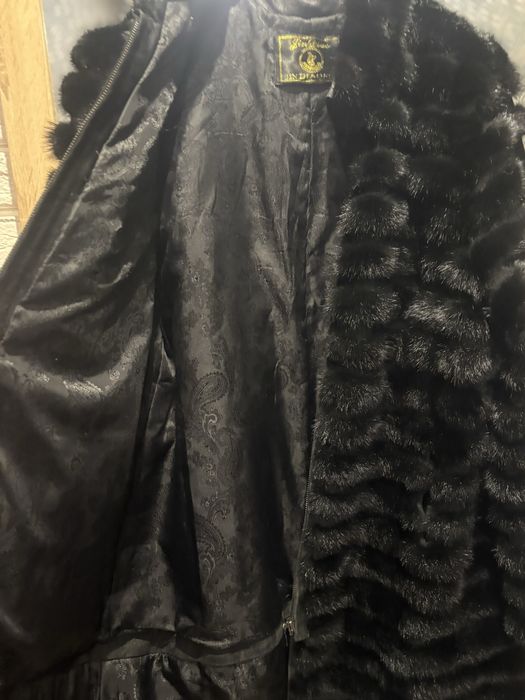 Норковая шуба с хвостов на натурально замше