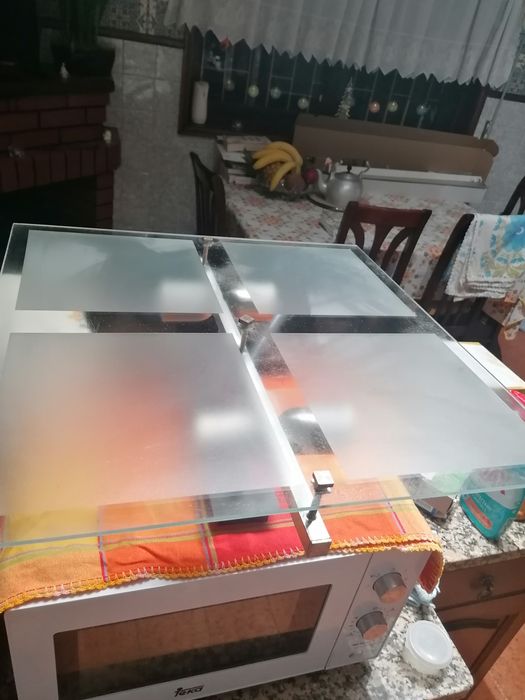 Candeeiro vidro inox Usado