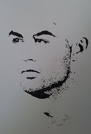 Tela / Quadro GRANDE pintado à mão - Cristiano Ronaldo- P. Grátis