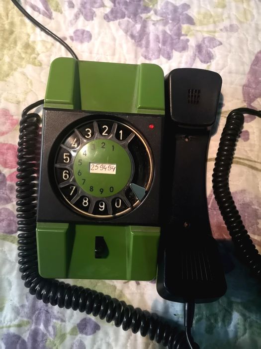 Telefon stacjonarny tarczowy zielony prl wysyłka