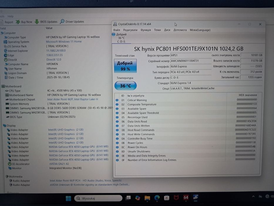 RTX 4050 6gb + i5-13420H • HP Omen 16" 144hz • 16gb/1 tb