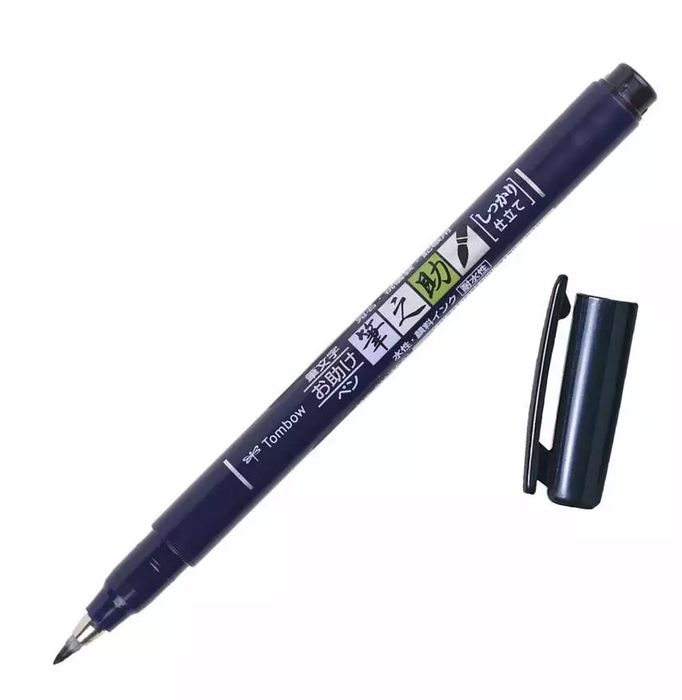 Flamaster brush pen Fudenosuke czarny tw 1 (6szt). Tombow
