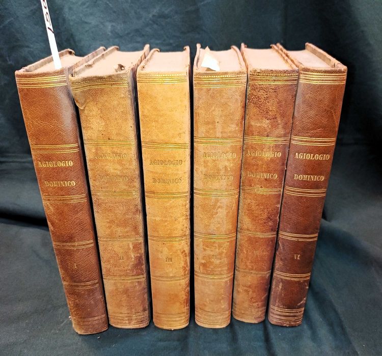 Coleção Completa de "Agiologio Dominico" (1709) – 6 Volumes Séc XVIII