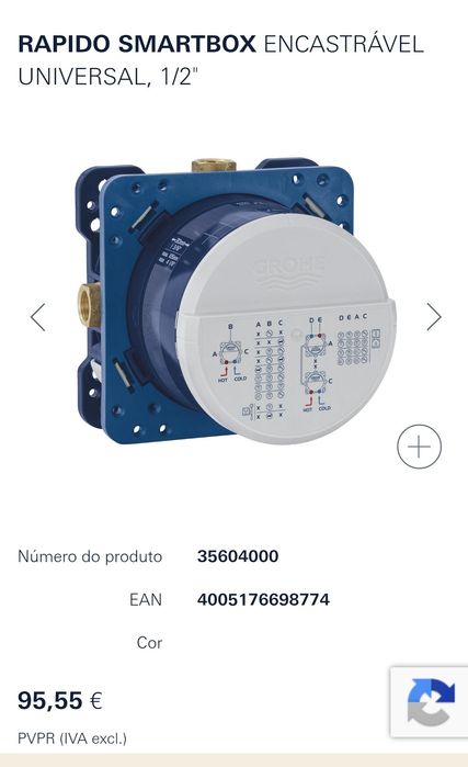 Grohe Rapido SmartBox Encastrável universal, 1/2″
