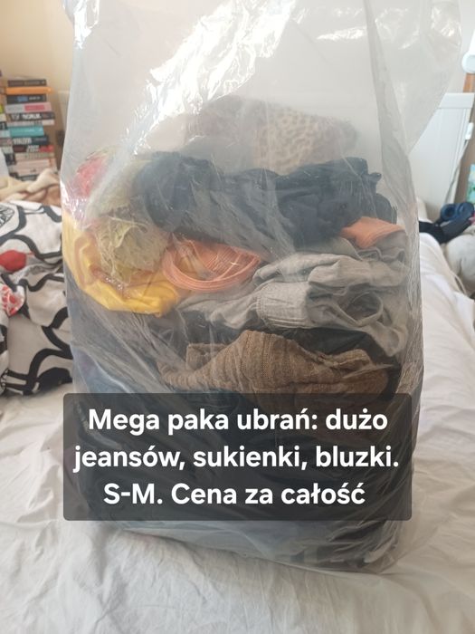 Mega paka ubrań S/M  Jeansy, sukienki, legginsy – wielki worek w sup
