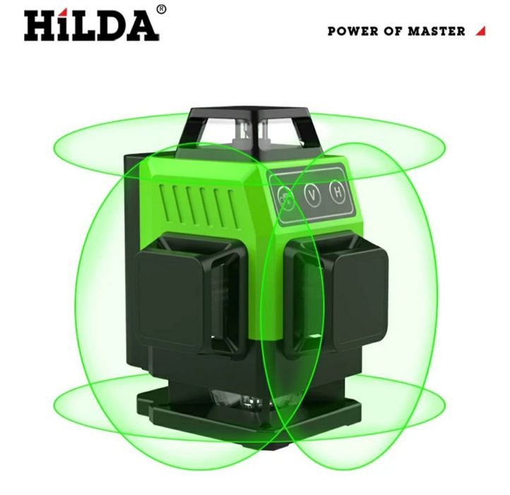 Poziomica laserowa 4D Hilda 16 linii 360° – Idealna do prac budowlanyc