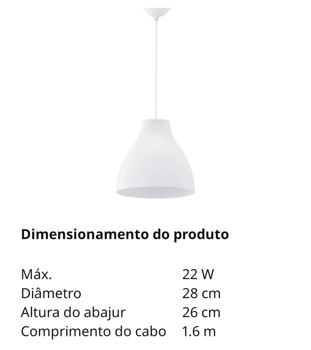 Candeeiro de teto IKEA novo incluí lâmpada
