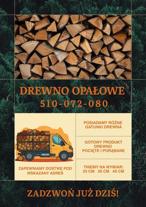 Drewno opał kominek piec dąb buk brzoza Polkowice Lubin LegnicaChojnów