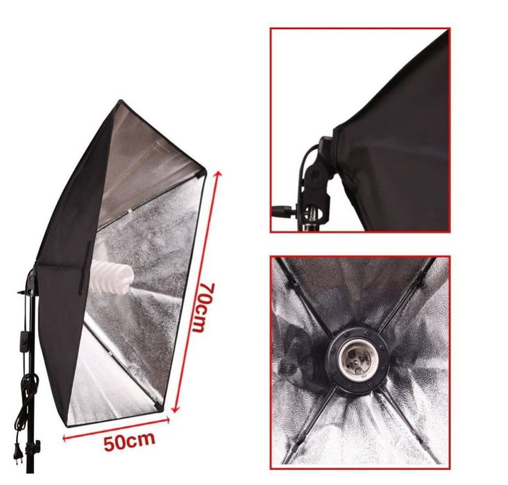 Набір постійного студійного світла, 2 софтбокса, 50х70см, з лампами