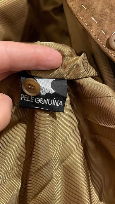 Casaco em Pele Genuína Castanho – Estilo Blazer Vintage | Via Augusta | Tam. 40