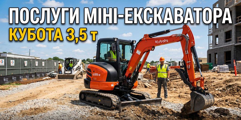 Послуги міні екскаватора Тернопіль 4т.