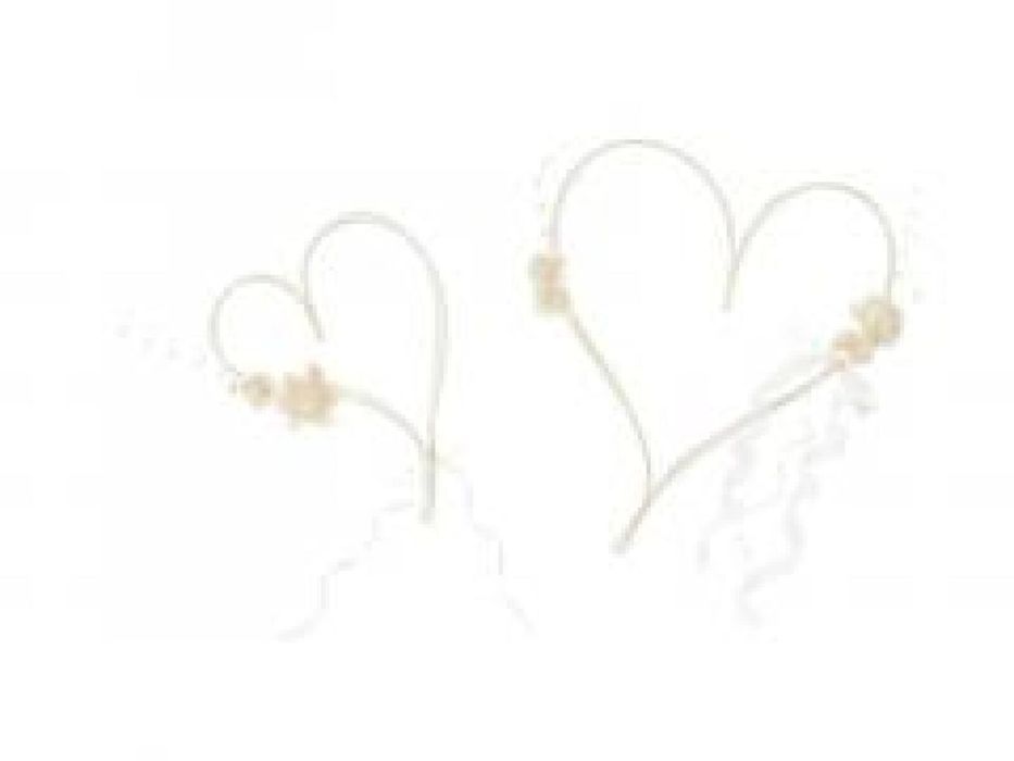 Rattanowe serca z bukiecikami kremowy 2szt PartyDeco