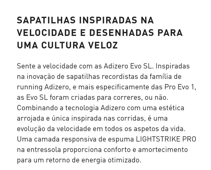 Sapatilhas ADIZERO EVO SL