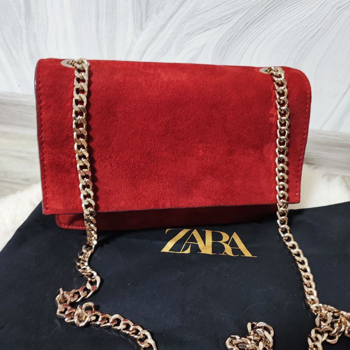 ZARA сумка з натуральної замшевої шкіри
