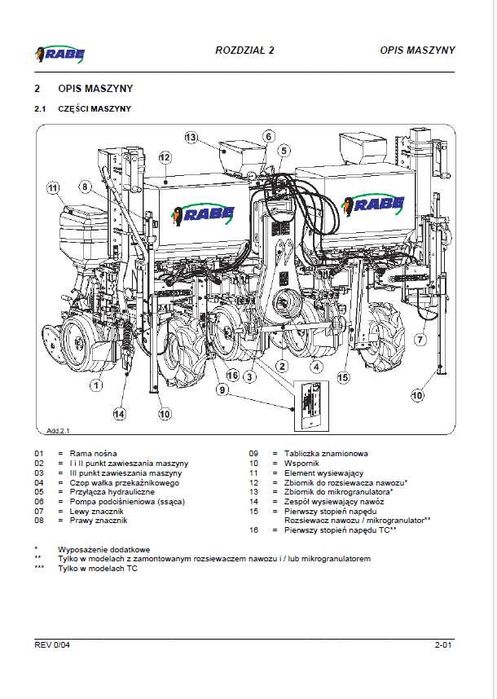 Instrukcja obsługi Siewnika Rabe Monoseed MS 8230