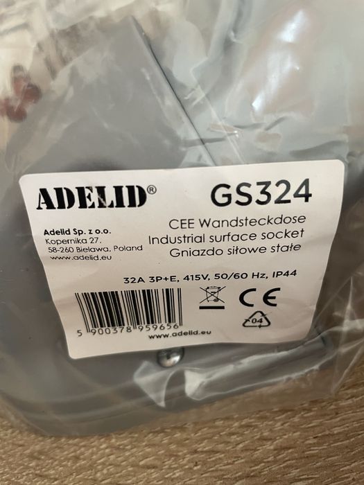 Gniazdo siłowe 32 A nowe