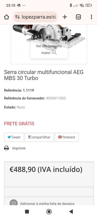 Serra circular AEG multifuncional nova