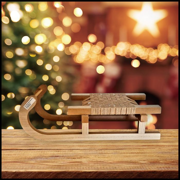 KIK drewniana ozdoba dekoracja duże sanki XXL saneczki boho NOWE
