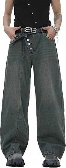 Zewool Męskie dżinsy z ukośnym guzikiem, rozmiar XL