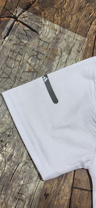 Biała koszulka męska t-shirt bawełna premium odblaskowe logo XL