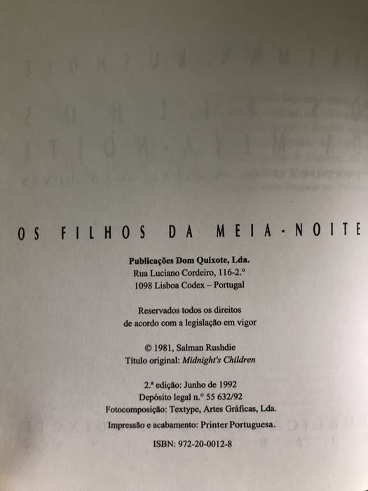 Os Filhos da Meia Noite - Salman Rushdie