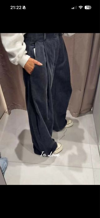 Spodnie z dzianiny sztruksowej  M Zara