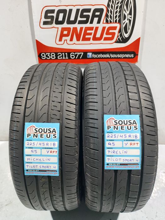 2 pneus semi novos 225-45R18 RFT Pirelli - Oferta dos Portes