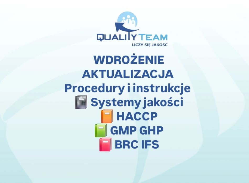 Haccp Gmp Ghp Brc Ifs Brcgs Dokumentacja Księga Księgi System jakości