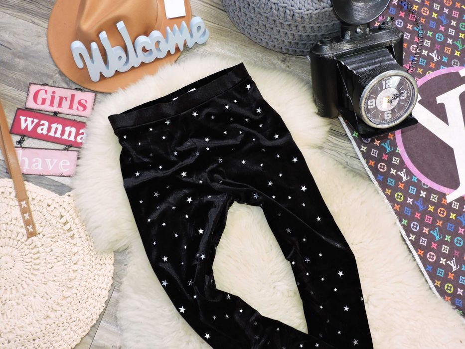 M&S - welurowe legginsy gwiazdki r 158