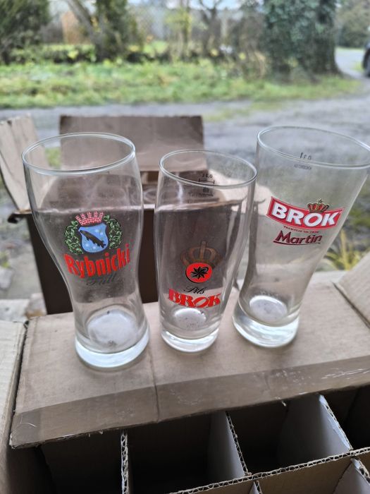 Szklanki do piwa i napoi Brok, browar Strzelec,Rybnicki,  Coca-Cola