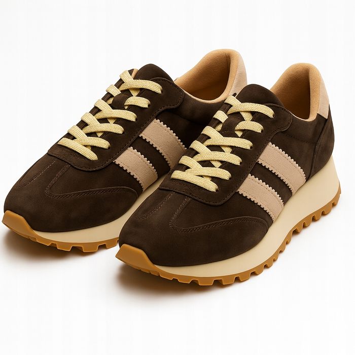 Sneakersy Retro Coffee & Beige 41