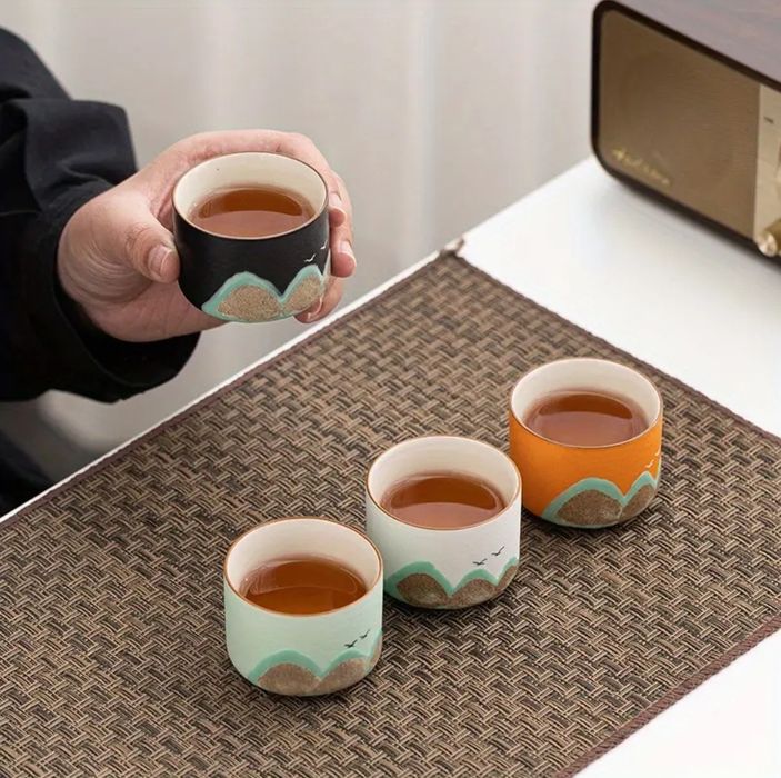 Набір піал «Чотири стихії» (4шт по 60 мл), подарунковий. Кераміка.