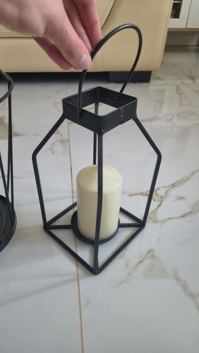 Ikea duas  porta velas com velas