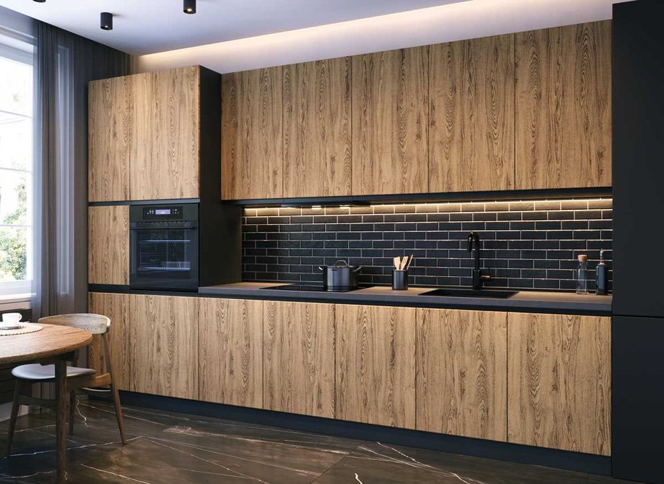 Кухня "LORI" фабрика Віп-Мастер / модульна кухня / Фасад шпон