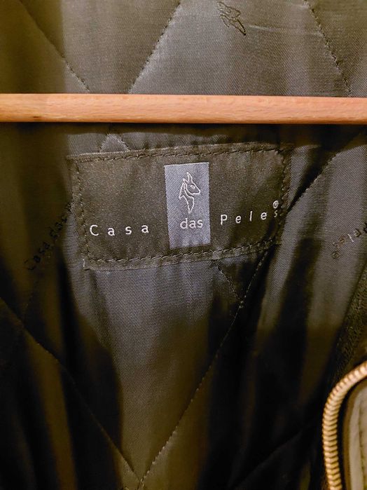 Casaco de cabedal Preto