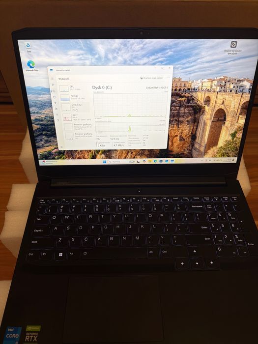 Najtaniej Mocny Gamingowy Laptop Lenovo 16Gb 512Gb SSD Rtx 3050 i5-11G