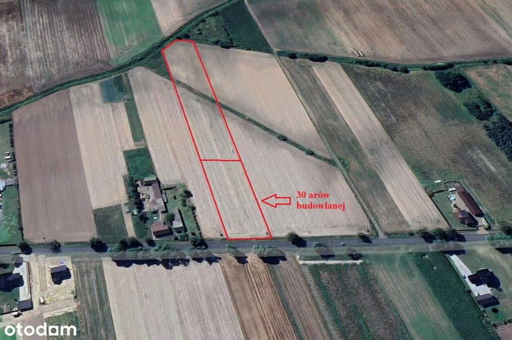 Duża działka 0,98 ha | 30 arów budowlanej | Media! | MPZP