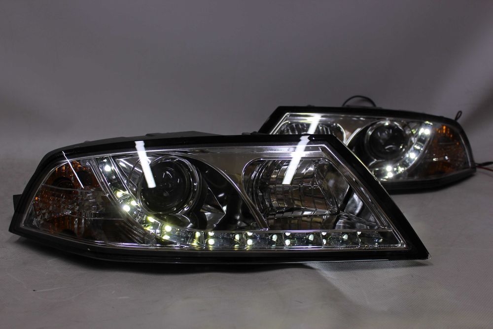 Lampy przednie przód SKODA OCTAVIA 2 II 04-08 H7 CHROM Diody LED NOWE