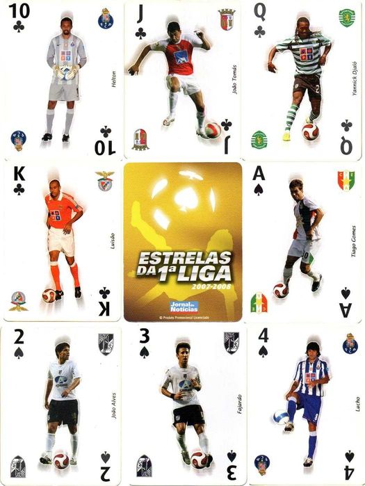 Cartas de jogar Estrelas da 1ª Liga dois mil e sete/dois mil e oito.