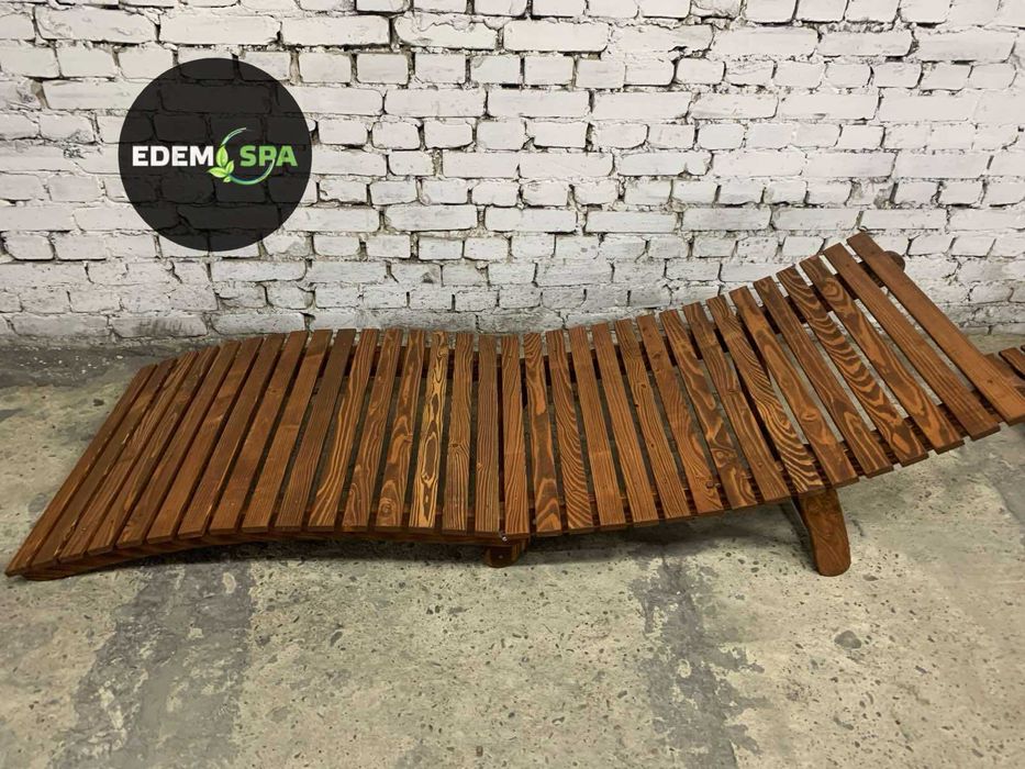 Садові меблі. Кострові чаші, вогнища. Крісло, лежак, шизлонг з модрини