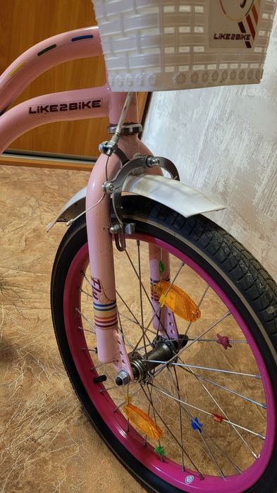 ВЕЛОСИПЕД для дівчинки Fly Like2bike 18" + дод.колесики+ Подарунок