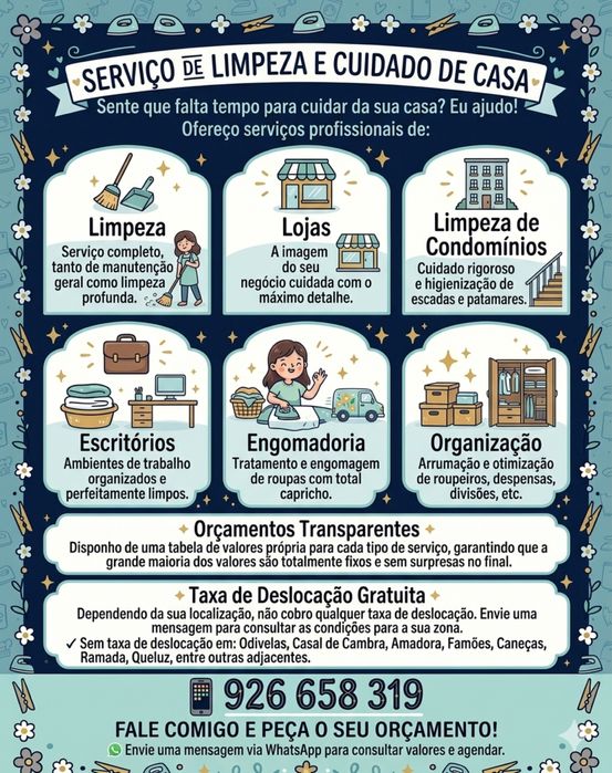 Limpezas/Engomadoria/Organização