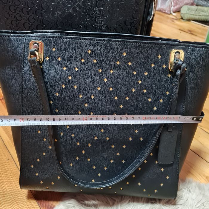 Ralph Lauren RLL duża torba torebka szoperka RLL shooper czarna złote