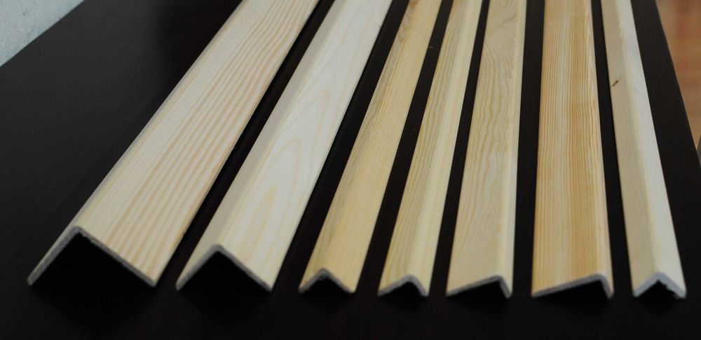Listwy drewniane wykończeniowe -kątowniki drewniane