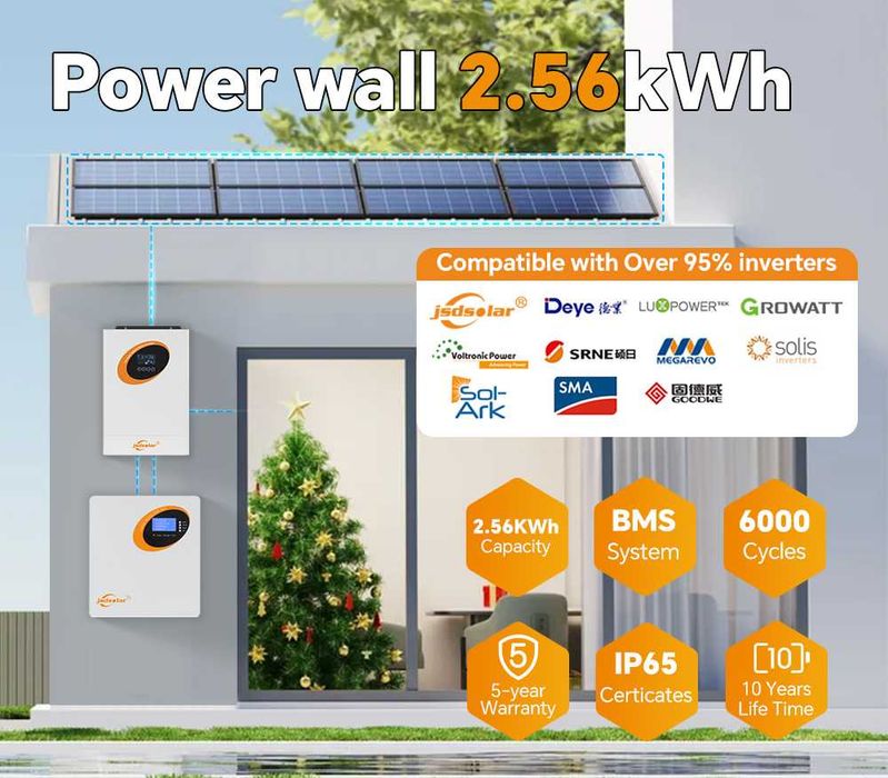 Інвертор Jsdsolar 4 квт з батареєю 2,5 квтг, комплект.