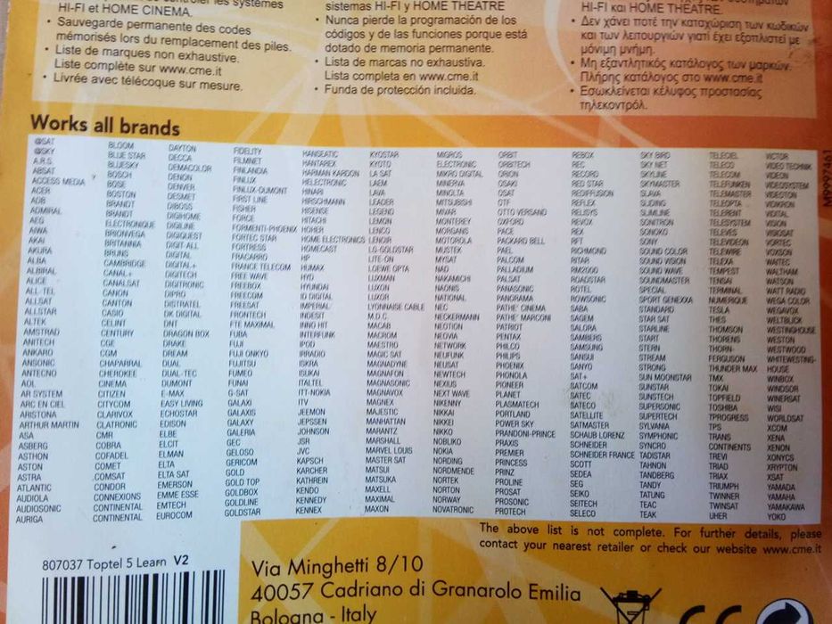 Toptel 5-in-1 Universal TV Remote Control, Like New!64738294254211123